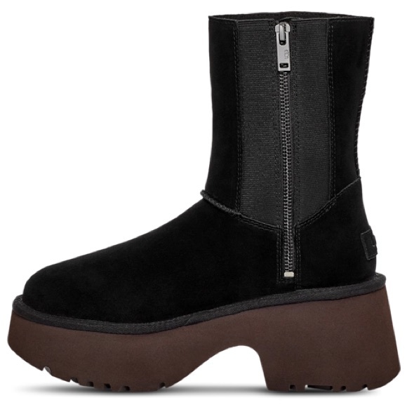 UGG WOMENS CLASSIC TWIN SEAM NEW HEIGHTS BOOT BLACK 2.75" PLATFORM - Picture 2 of 7